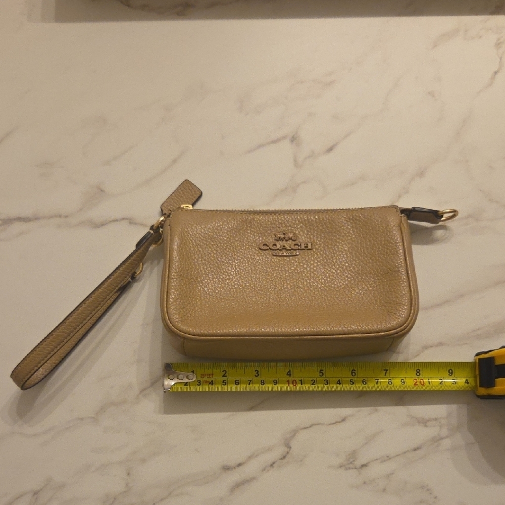 Coach 19 Nolita Taupe Leather Wristlet